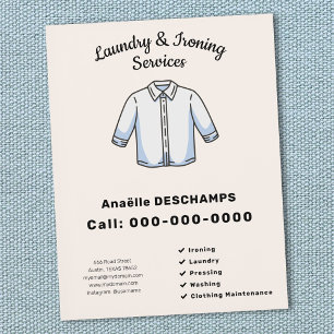 Strijk- en wasgoedservicefolder flyer