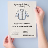 Strijk- en wasgoedservicefolder flyer (Hand)