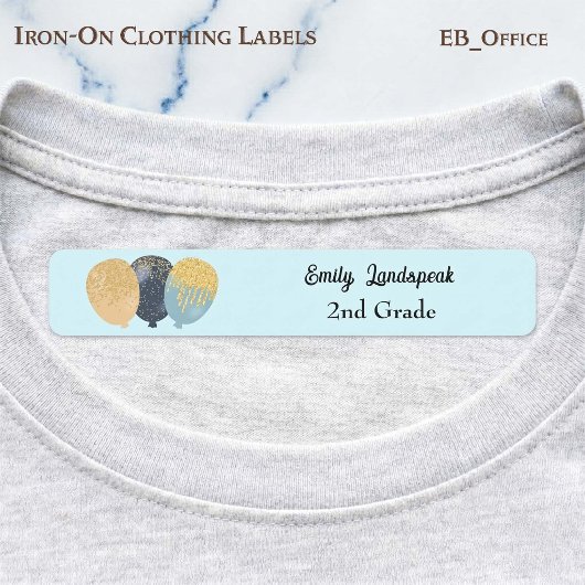 Strijk op Turquoise Glitter Feestballonnen Labels
