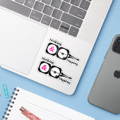 Strijken en Dalen- Geoloog Transit Kompas Sticker (Laptop met iPhone)