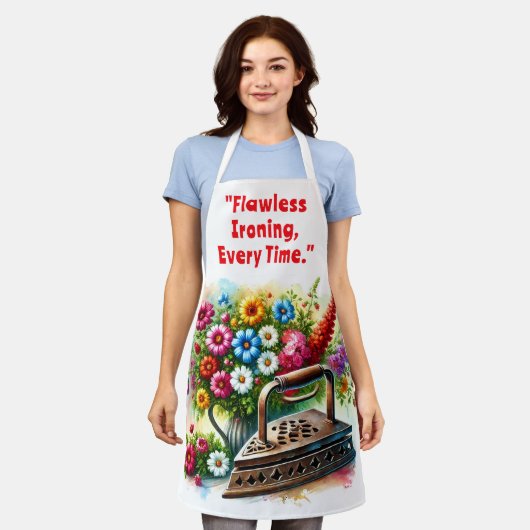 strijkijzer Bloemen Strijkmachine Stomerij Stomer Schort (Gedragen)