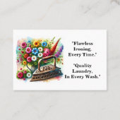  strijkijzer Bloemen Strijkmachine Stomerij Stomer Visitekaartje (Achterkant)