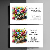  strijkijzer Bloemen Strijkmachine Stomerij Stomer Visitekaartje