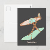 Strijkijzer en strijkplank huishoudelijke taken briefkaart (Voorkant / Achterkant)