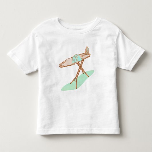Strijkijzer en strijkplank huishoudelijke taken kinder shirts (Voorkant)