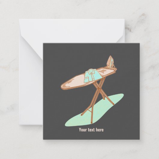 Strijkijzer en strijkplank huishoudelijke taken notitiekaartje (Voorkant)