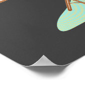 Strijkijzer en strijkplank huishoudelijke taken poster (Hoek)