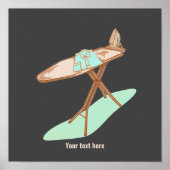 Strijkijzer en strijkplank huishoudelijke taken poster (Voorkant)