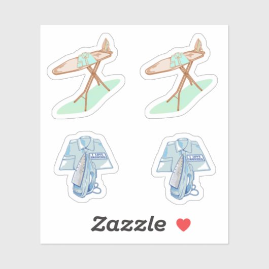 Strijkijzer en strijkplank huishoudelijke taken sticker (Vel)