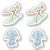 Strijkijzer en strijkplank huishoudelijke taken sticker (Voorkant)