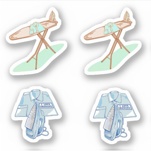 Strijkijzer en strijkplank huishoudelijke taken sticker (Voorkant)