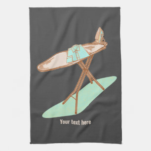 Strijkijzer en strijkplank huishoudelijke taken theedoek