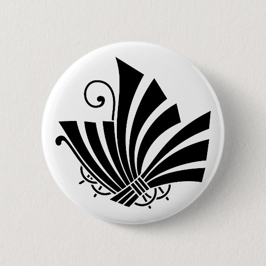 Strijkijzer vlinder ronde button 5,7 cm (Voorkant)