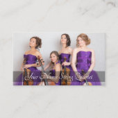 Strijkkwartet Fotosjabloon Muzikant Navy Blue Visitekaartje (Voorkant)