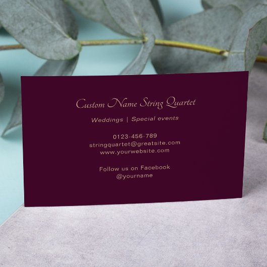 Strijkkwartet Professionele Muzikant Bourgondië Visitekaartje