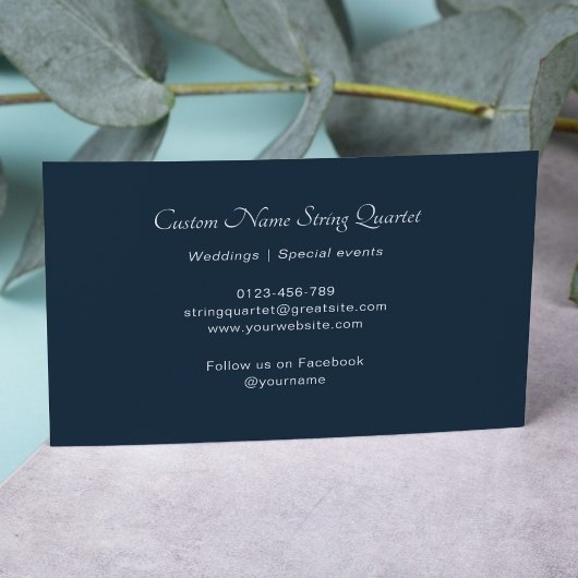 Strijkkwartet Professionele Muzikant Navy Blue Visitekaartje