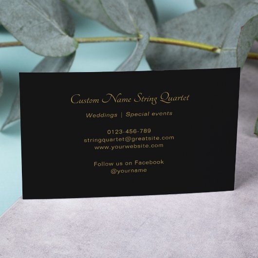 Strijkkwartet Professionele Muzikant Zwart Goud Visitekaartje