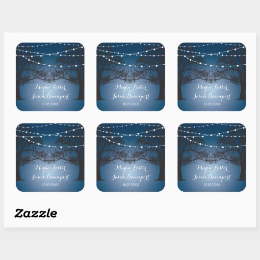 Strijklichten en boom bruiloft stickers (Vel)