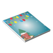 Strijklichten en Rode Mok Gezellige Winterkerst Notitieblok (Schuin)