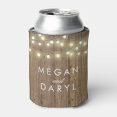 Strijklichten en Schuur Houten Bruiloft Blikjeskoeler (Blikje Voorkant)
