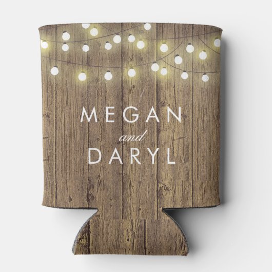 Strijklichten en Schuur Houten Bruiloft Blikjeskoeler (Achterkant)