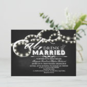 Strijklichten Eten, Drinken en trouwen Bruiloft Kaart (Staand voorkant)