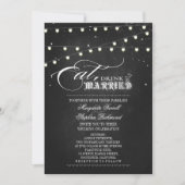 Strijklichten Eten, Drinken en trouwen Bruiloft Kaart (Voorkant)