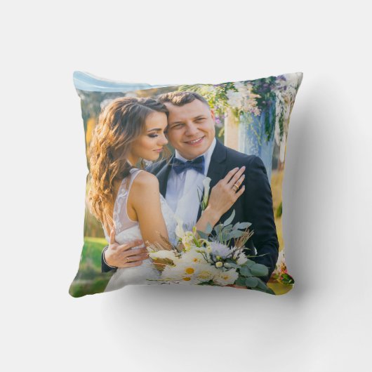 Strijklichten Foto Bruiloft Kussen (Achterkant)