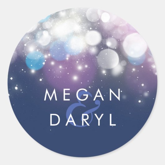 Strijklichten Marine bruiloft Ronde Sticker (Voorkant)