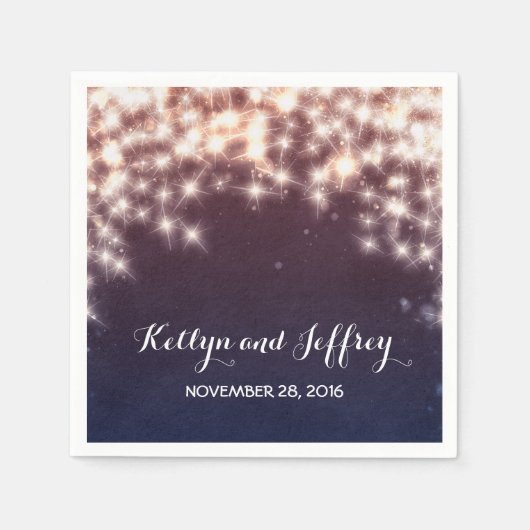 Strijklichten Marine bruiloft Servet (Voorkant)