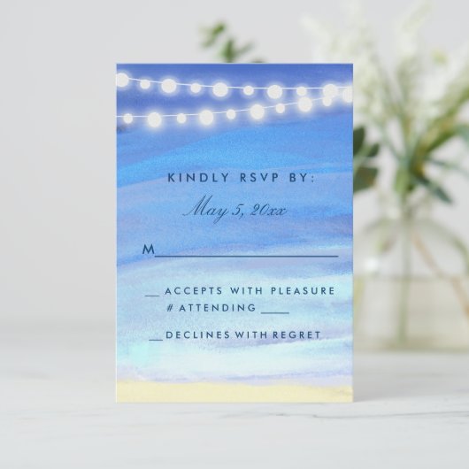 Strijklichten op het water RSVP Kaartje (Staand voorkant)