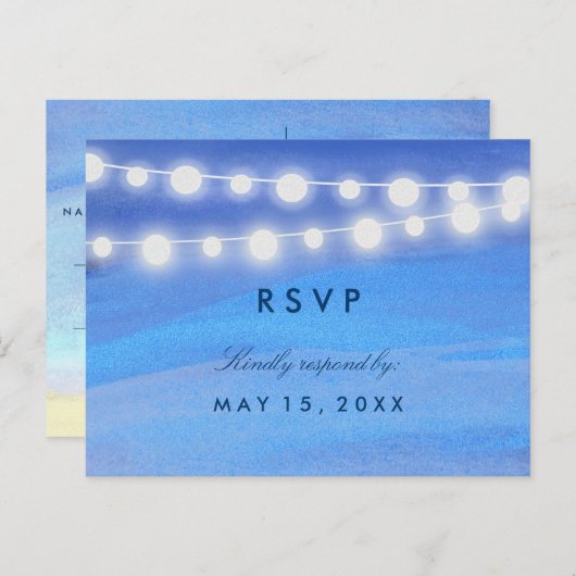 Strijklichten op het water RSVP Uitnodiging Briefkaart (Voorkant / Achterkant)