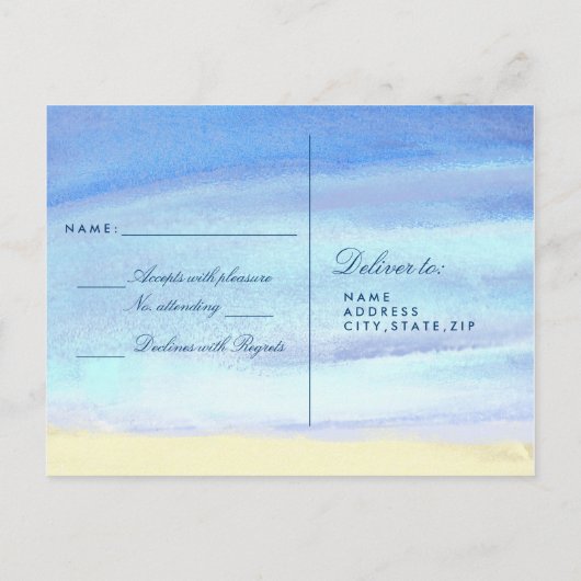 Strijklichten op het water RSVP Uitnodiging Briefkaart (Achterkant)