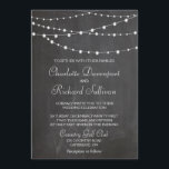 Strijklichten op krijtbord bruiloft uitnodiging<br><div class="desc">Rustieke moderne bruiloft uitnodiging met string lichten op krijtbord achtergrond. Vind bijpassende briefpapier en huwelijksborden in onze winkel.</div>