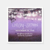 Strijklichten paarse rustieke papieren servetten (Voorkant)