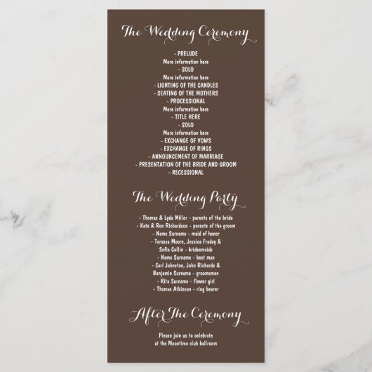 Strijklichten Palmen Strand Zonsondergang Trouwpro Programmakaart (Achterkant)