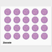 Strijklichten Roze Doop Doopgunst Ronde Sticker (Vel)