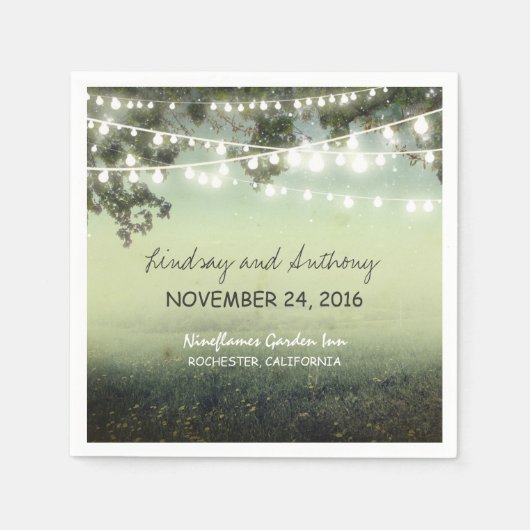 Strijklichten rustieke papieren servetten (Voorkant)