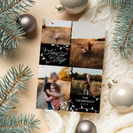 Strijklichten Vrolijk Helder Kerstmis Fotocollage Feestdagenkaart