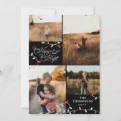 Strijklichten Vrolijk Helder Kerstmis Fotocollage Feestdagenkaart (Voorkant)