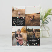 Strijklichten Vrolijk Helder Kerstmis Fotocollage Feestdagenkaart (Staand voorkant)