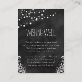 Strijklichten Zwart krijtbord die goed wensen Informatiekaartje