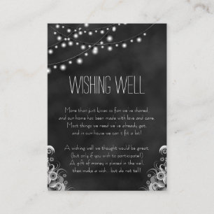 Strijklichten Zwart krijtbord die goed wensen Informatiekaartje