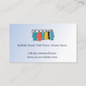 Strijkmachine Strijkdroog Blauw reinigen Visitekaartje (Achterkant)