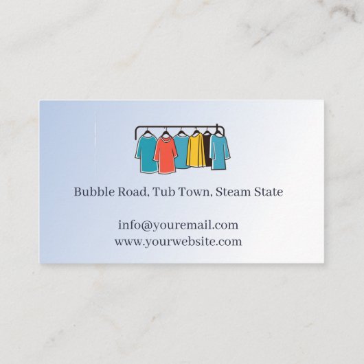 Strijkmachine Strijkdroog Blauw reinigen Visitekaartje (Achterkant)