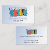 Strijkmachine Strijkdroog Blauw reinigen Visitekaartje (Voorkant / Achterkant)