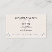 Strijkservice en wasserij visitekaartje (Achterkant)