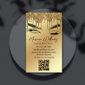 strijkstok en wenkbrauwen qr code golden dripping visitekaartje