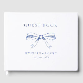 strik blauw & wit bruiloft gastenboek