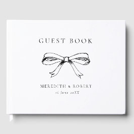 strik zwart & wit bruiloft gastenboek